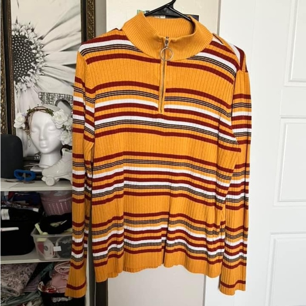 No Boundaries Mustard Knit Long Sleeve Zip